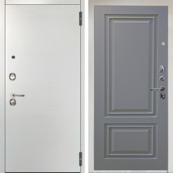 Входная дверь Аргус ЛЮКС 3К Агат Вельвет белый горизонт + Элион Силк маус