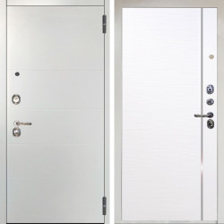 Входная дверь Аргус ЛЮКС 3К Агат Вельвет белый горизонт + Гауда Роял Вуд Белый