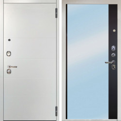 Входная дверь Аргус ЛЮКС 3К Агат Вельвет белый горизонт + Магнум Черный софт