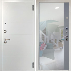 Входная дверь Аргус ЛЮКС 3К Агат Вельвет белый горизонт + Магнум Силк маус