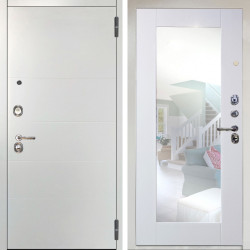 Входная дверь Аргус ЛЮКС 3К Агат Вельвет белый горизонт + Милли Роял вуд белый