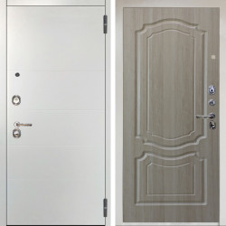 Входная дверь Аргус ЛЮКС 3К Агат Вельвет белый горизонт + Мишель Ларче светлый