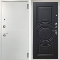 Входная дверь Аргус ЛЮКС 3К Агат Вельвет белый горизонт + Могадиш Черный софт