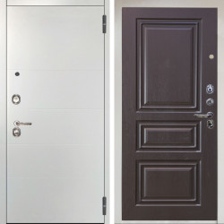 Входная дверь Аргус ЛЮКС 3К Агат Вельвет белый горизонт + Скиф Горький шоколад
