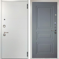 Входная дверь Аргус ЛЮКС 3К Агат Вельвет белый горизонт + Скиф Силк маус