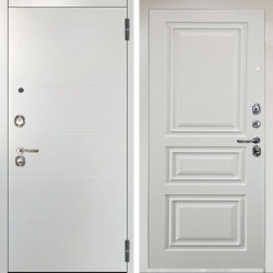 Входная дверь Аргус ЛЮКС 3К Агат Вельвет белый горизонт + Скиф Софт милк