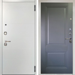 Входная дверь Аргус ЛЮКС 3К Агат Вельвет белый горизонт + Соло Антрацит софт