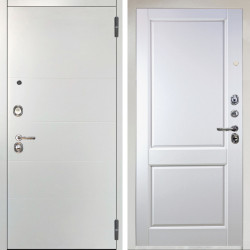 Входная дверь Аргус ЛЮКС 3К Агат Вельвет белый горизонт + Соренто Белая эмаль