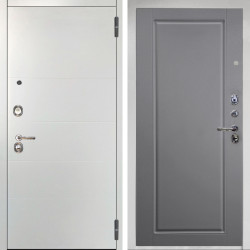 Входная дверь Аргус ЛЮКС 3К Агат Вельвет белый горизонт + Тревор силк маус