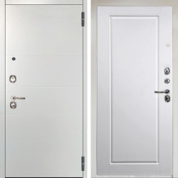 Входная дверь Аргус ЛЮКС 3К Агат Вельвет белый горизонт + Тревор Софт милк