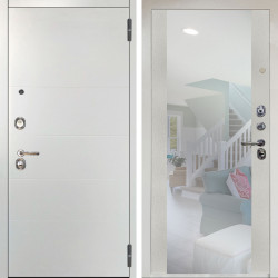 Входная дверь Аргус ЛЮКС 3К Агат Вельвет белый горизонт + Вояж Белое дерево