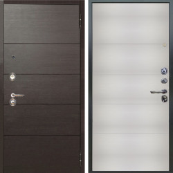 Входная дверь Аргус ЛЮКС 3К Агат Венге горизонт + Агат Вельвет белый горизонт