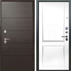 Входная дверь Аргус ЛЮКС 3К Агат Венге горизонт + Ариана Белая эмаль