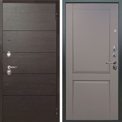 Входная дверь Аргус ЛЮКС 3К Агат Венге горизонт + Ариана Серая эмаль