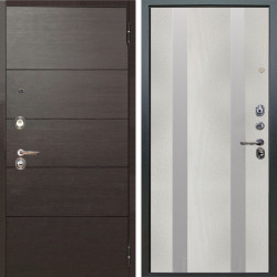 Входная дверь Аргус ЛЮКС 3К Агат Венге горизонт + Дуэт Белое дерево вставки Изабель