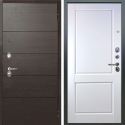 Входная дверь Аргус ЛЮКС 3К Агат Венге горизонт + Соренто Белая эмаль