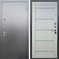 Входная дверь Аргус ЛЮКС 3К Люкс 3к металл Антик Серебро + Александра Белая лиственница