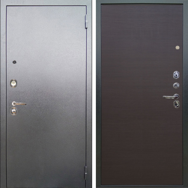 Входная дверь Аргус ЛЮКС 3К Люкс 3к металл Антик Серебро + Элегант Венге горизонт