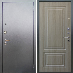 Входная дверь Аргус ЛЮКС 3К Люкс 3к металл Антик Серебро + Элион Дуб филадельфия крем