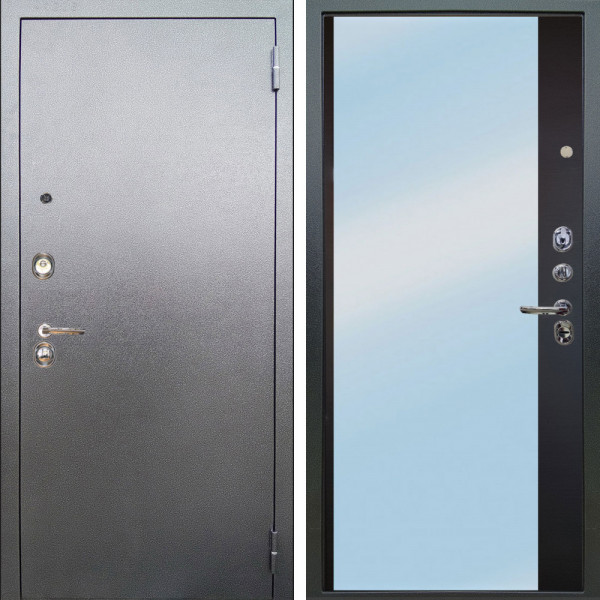 Входная дверь Аргус ЛЮКС 3К Люкс 3к металл Антик Серебро + Магнум Черный софт