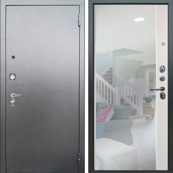 Входная дверь Аргус ЛЮКС 3К Люкс 3к металл Антик Серебро + Магнум Софт милк