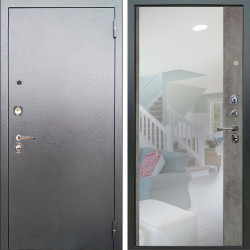 Входная дверь Аргус ЛЮКС 3К Люкс 3к металл Антик Серебро + Магнум Светлый бетон