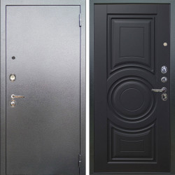 Входная дверь Аргус ЛЮКС 3К Люкс 3к металл Антик Серебро + Могадиш Черный софт