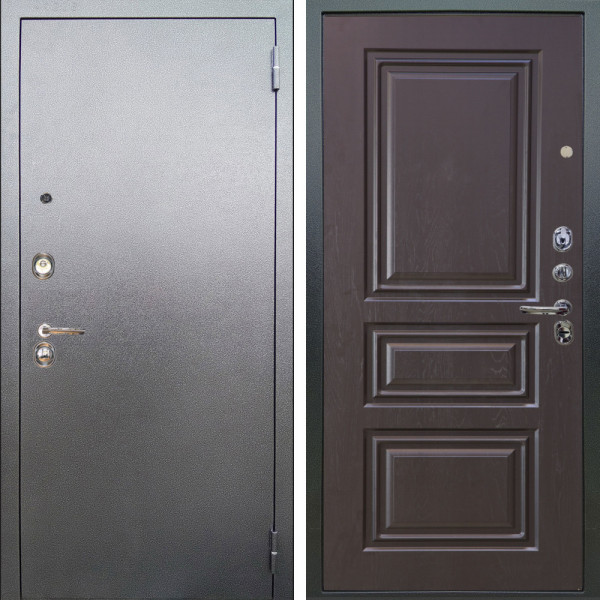 Входная дверь Аргус ЛЮКС 3К Люкс 3к металл Антик Серебро + Скиф Горький шоколад