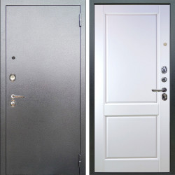 Входная дверь Аргус ЛЮКС 3К Люкс 3к металл Антик Серебро + Соренто Белая эмаль