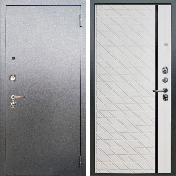 Входная дверь Аргус ЛЮКС 3К Люкс 3к металл Антик Серебро + Тори Софт милк