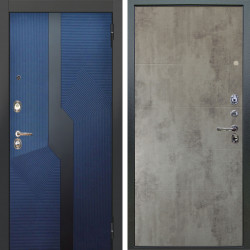 Входная дверь Аргус ЛЮКС 3К Бистури синий софт + Агат Светлый бетон
