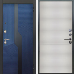 Входная дверь Аргус ЛЮКС 3К Бистури синий софт + Агат Вельвет белый горизонт