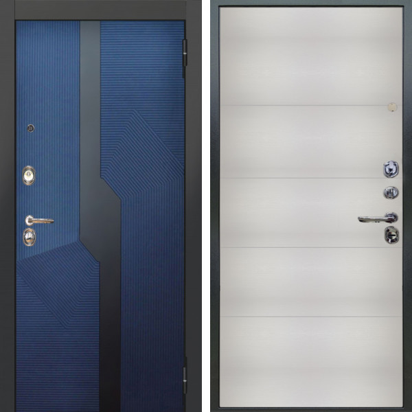 Входная дверь Аргус ЛЮКС 3К Бистури синий софт + Агат Вельвет белый горизонт