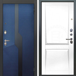 Входная дверь Аргус ЛЮКС 3К Бистури синий софт + Ариана Белая эмаль
