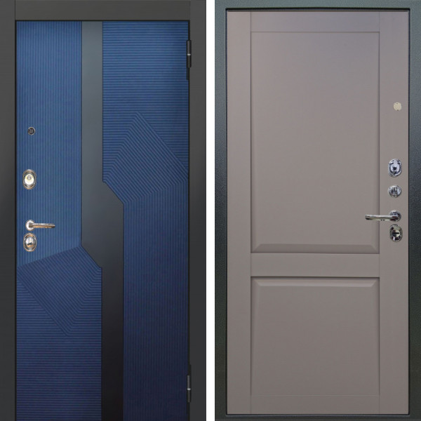 Входная дверь Аргус ЛЮКС 3К Бистури синий софт + Ариана Серая эмаль