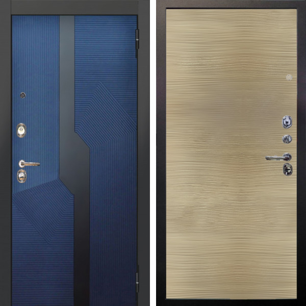 Входная дверь Аргус ЛЮКС 3К Бистури синий софт + Элегант Дорс светлый горизонт
