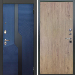 Входная дверь Аргус ЛЮКС 3К Бистури синий софт + Элегант Рустик соломенный