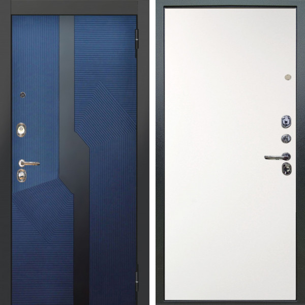 Входная дверь Аргус ЛЮКС 3К Бистури синий софт + Элегант Софт милк