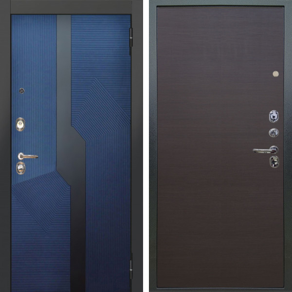 Входная дверь Аргус ЛЮКС 3К Бистури синий софт + Элегант Венге горизонт