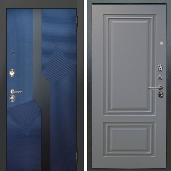 Входная дверь Аргус ЛЮКС 3К Бистури синий софт + Элион Силк маус