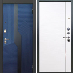 Входная дверь Аргус ЛЮКС 3К Бистури синий софт + Гауда Роял вуд белый