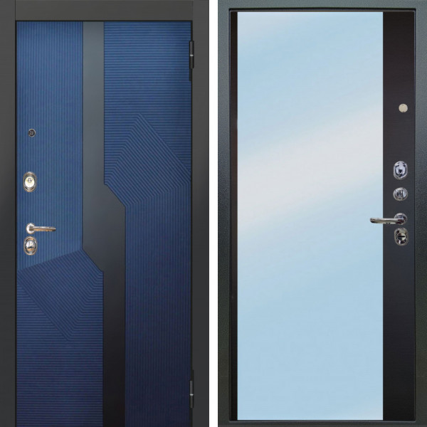 Входная дверь Аргус ЛЮКС 3К Бистури синий софт + Магнум Черный софт