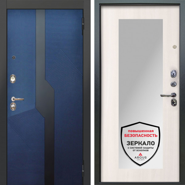 Входная дверь Аргус ЛЮКС 3К Бистури синий софт + Милли Ларче светлый