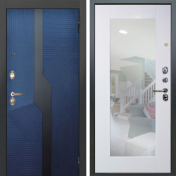 Входная дверь Аргус ЛЮКС 3К Бистури синий софт + Милли Роял вуд белый