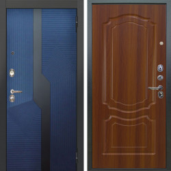 Входная дверь Аргус ЛЮКС 3К Бистури синий софт + Мишель Дуб рустикальный