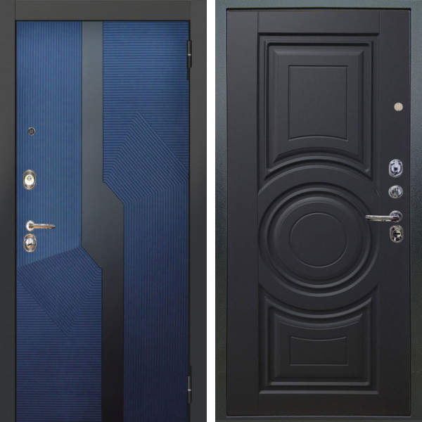 Входная дверь Аргус ЛЮКС 3К Бистури синий софт + Могадиш Черный софт