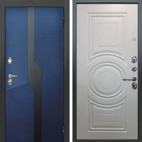 Входная дверь Аргус ЛЮКС 3К Бистури синий софт + Могадиш Софт милк