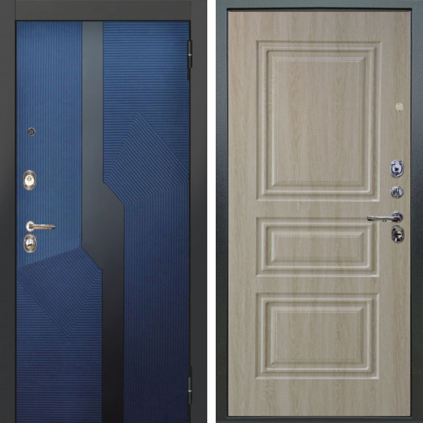 Входная дверь Аргус ЛЮКС 3К Бистури синий софт + Скиф Дуб филадельфия крем
