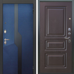 Входная дверь Аргус ЛЮКС 3К Бистури синий софт + Скиф Горький шоколад