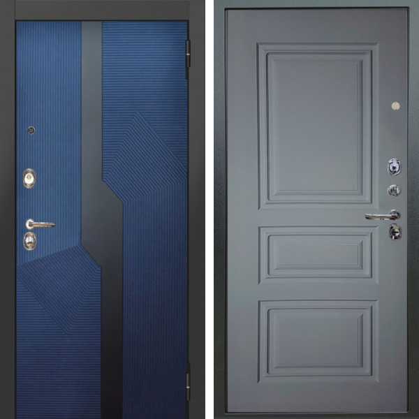 Входная дверь Аргус ЛЮКС 3К Бистури синий софт + Скиф Силк маус